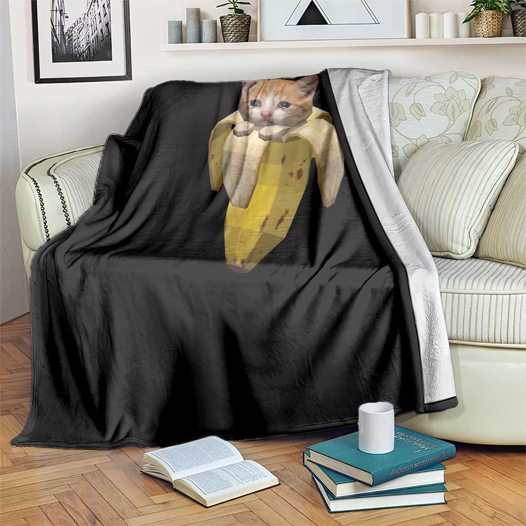 Funny Bananacat Meme Lover Throw Blanket Cute Kitty Banana Costume TS12 Print Your Wear