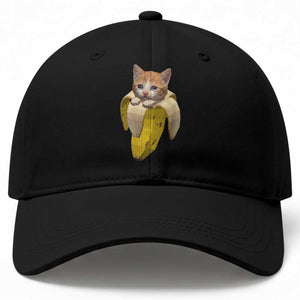 Funny Bananacat Meme Lover Baseball Cap Cute Kitty Banana Costume TS12 Print Your Wear
