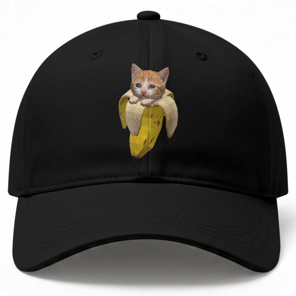 Funny Bananacat Meme Lover Baseball Cap Cute Kitty Banana Costume TS12 Print Your Wear