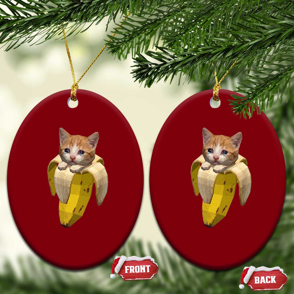 Funny Bananacat Meme Lover Ceramic Ornament Cute Kitty Banana Costume TS12 Print Your Wear