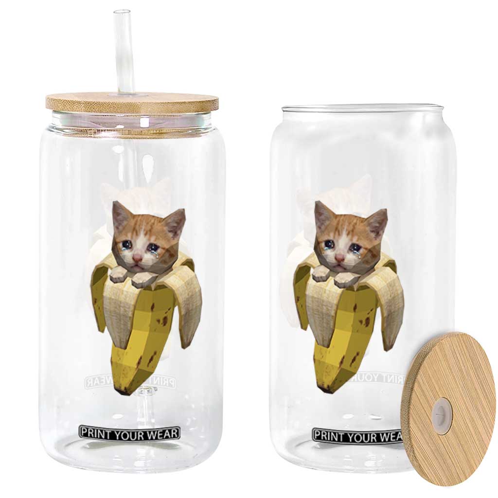 Funny Bananacat Meme Lover Glass Can Cute Kitty Banana Costume TS12 Print Your Wear