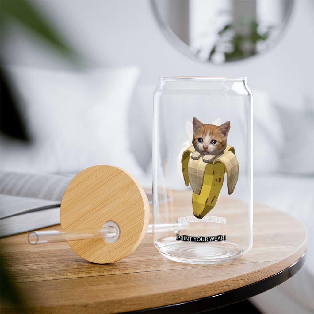 Funny Bananacat Meme Lover Glass Can Cute Kitty Banana Costume TS12 Print Your Wear