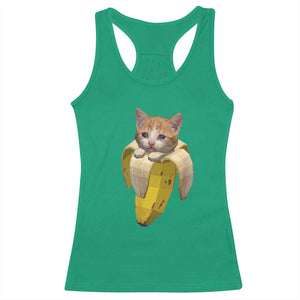 Funny Bananacat Meme Lover Racerback Tank Top Cute Kitty Banana Costume TS12 Irish Green Print Your Wear