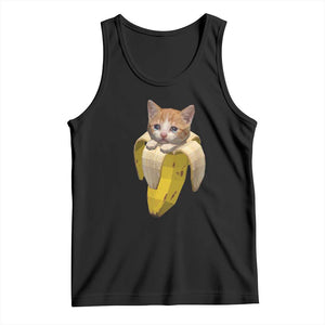 Funny Bananacat Meme Lover Tank Top Cute Kitty Banana Costume TS12 Black Print Your Wear