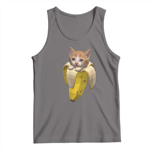 Funny Bananacat Meme Lover Tank Top Cute Kitty Banana Costume TS12 Deep Heather Print Your Wear