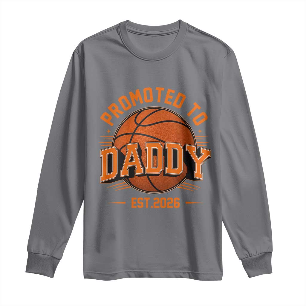 Personalized Basketball Daddy Long Sleeve Shirt Custom Number First Time Dad Pregnancy Announcement TS12 Charcoal Print Your Wear