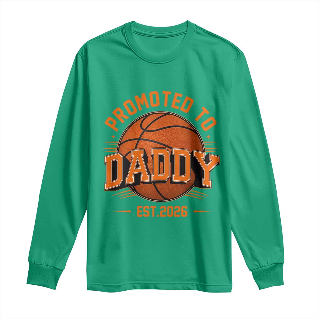 Personalized Basketball Daddy Long Sleeve Shirt Custom Number First Time Dad Pregnancy Announcement TS12 Irish Green Print Your Wear