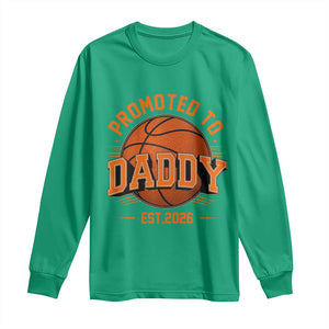 Personalized Basketball Daddy Long Sleeve Shirt Custom Number First Time Dad Pregnancy Announcement TS12 Irish Green Print Your Wear