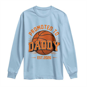 Personalized Basketball Daddy Long Sleeve Shirt Custom Number First Time Dad Pregnancy Announcement TS12 Light Blue Print Your Wear