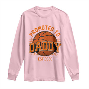 Personalized Basketball Daddy Long Sleeve Shirt Custom Number First Time Dad Pregnancy Announcement TS12 Light Pink Print Your Wear