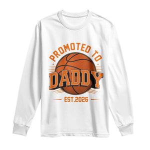 Personalized Basketball Daddy Long Sleeve Shirt Custom Number First Time Dad Pregnancy Announcement TS12 White Print Your Wear