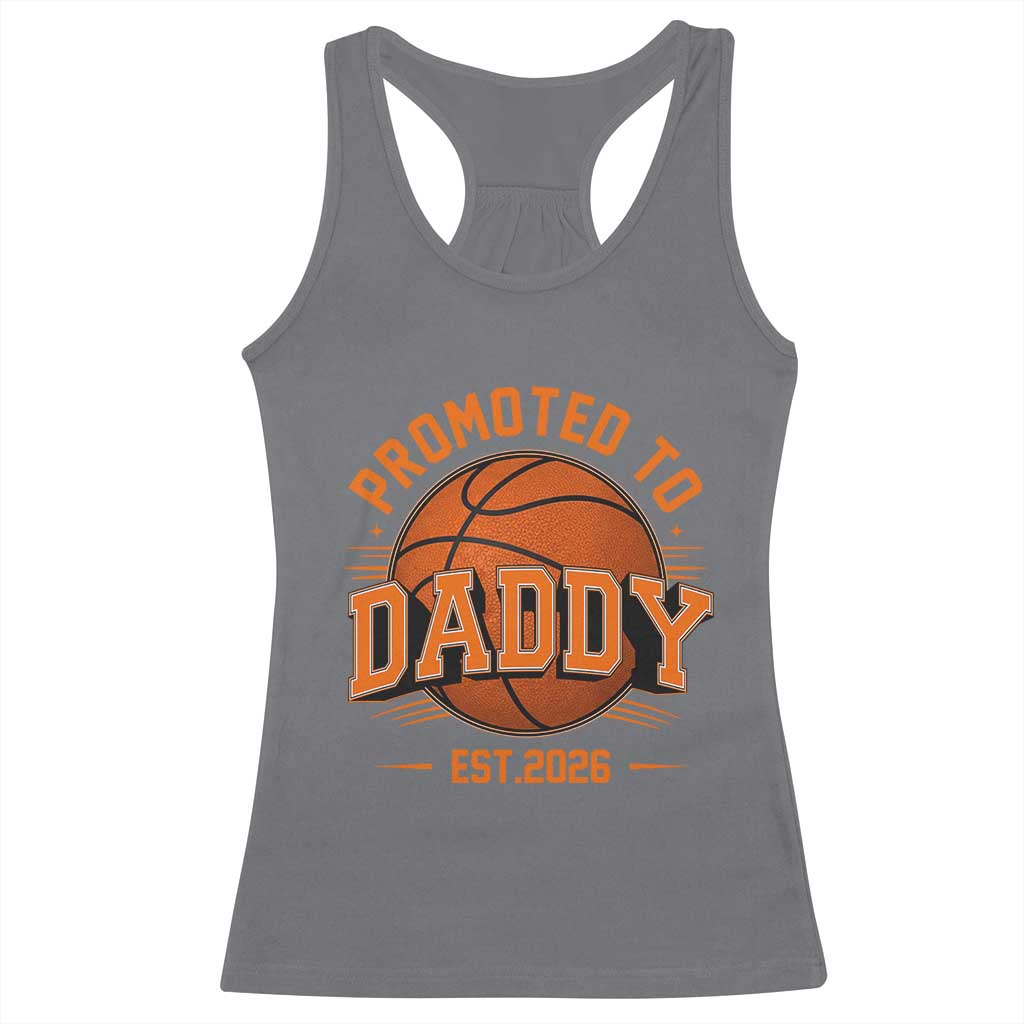 Personalized Basketball Daddy Racerback Tank Top Custom Number First Time Dad Pregnancy Announcement TS12 Charcoal Print Your Wear