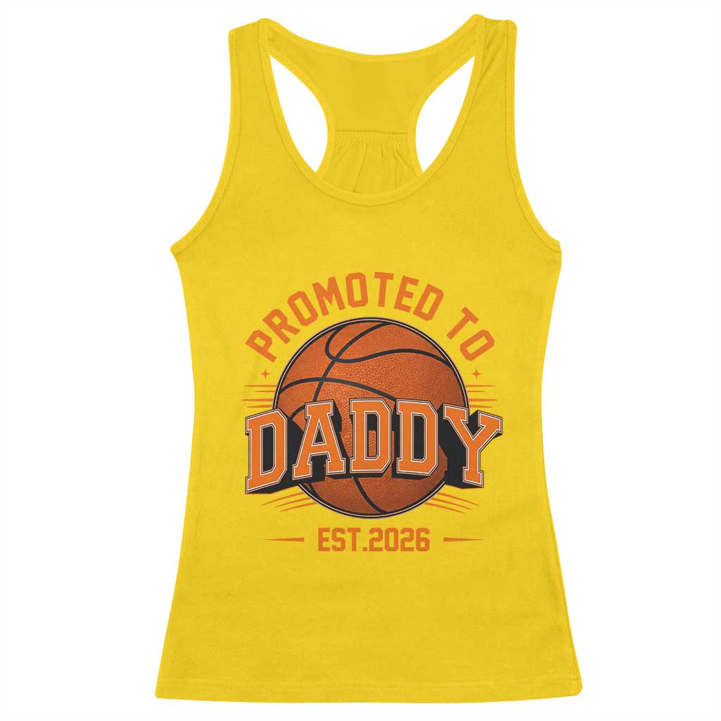 Personalized Basketball Daddy Racerback Tank Top Custom Number First Time Dad Pregnancy Announcement TS12 Daisy Print Your Wear