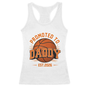 Personalized Basketball Daddy Racerback Tank Top Custom Number First Time Dad Pregnancy Announcement TS12 White Print Your Wear