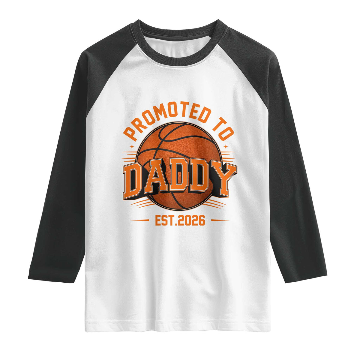 Personalized Basketball Daddy Raglan Shirt Custom Number First Time Dad Pregnancy Announcement TS12 White Black Print Your Wear