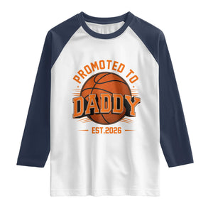 Personalized Basketball Daddy Raglan Shirt Custom Number First Time Dad Pregnancy Announcement TS12 White Navy Print Your Wear