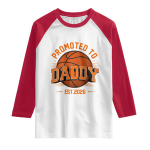 Personalized Basketball Daddy Raglan Shirt Custom Number First Time Dad Pregnancy Announcement TS12 White Red Print Your Wear
