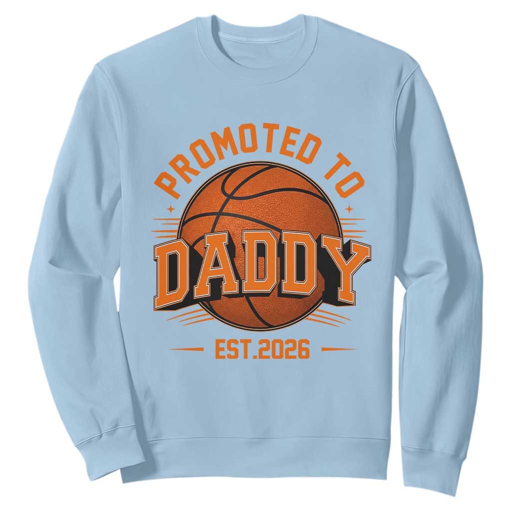 Personalized Basketball Daddy Sweatshirt Custom Number First Time Dad Pregnancy Announcement TS12 Light Blue Print Your Wear