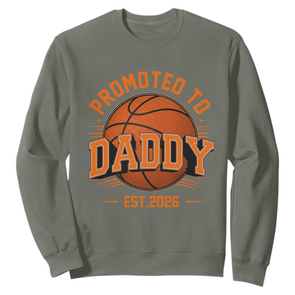 Personalized Basketball Daddy Sweatshirt Custom Number First Time Dad Pregnancy Announcement TS12 Military Green Print Your Wear