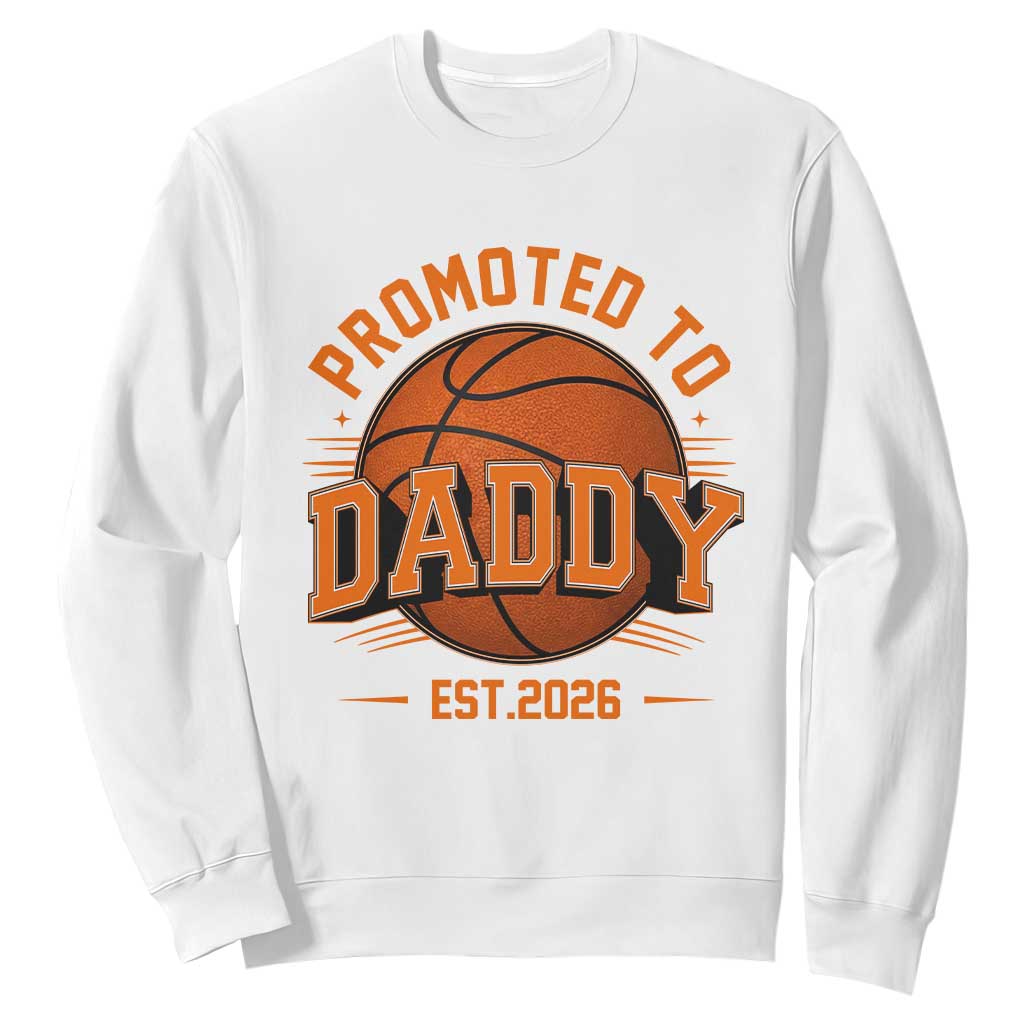 Personalized Basketball Daddy Sweatshirt Custom Number First Time Dad Pregnancy Announcement TS12 White Print Your Wear