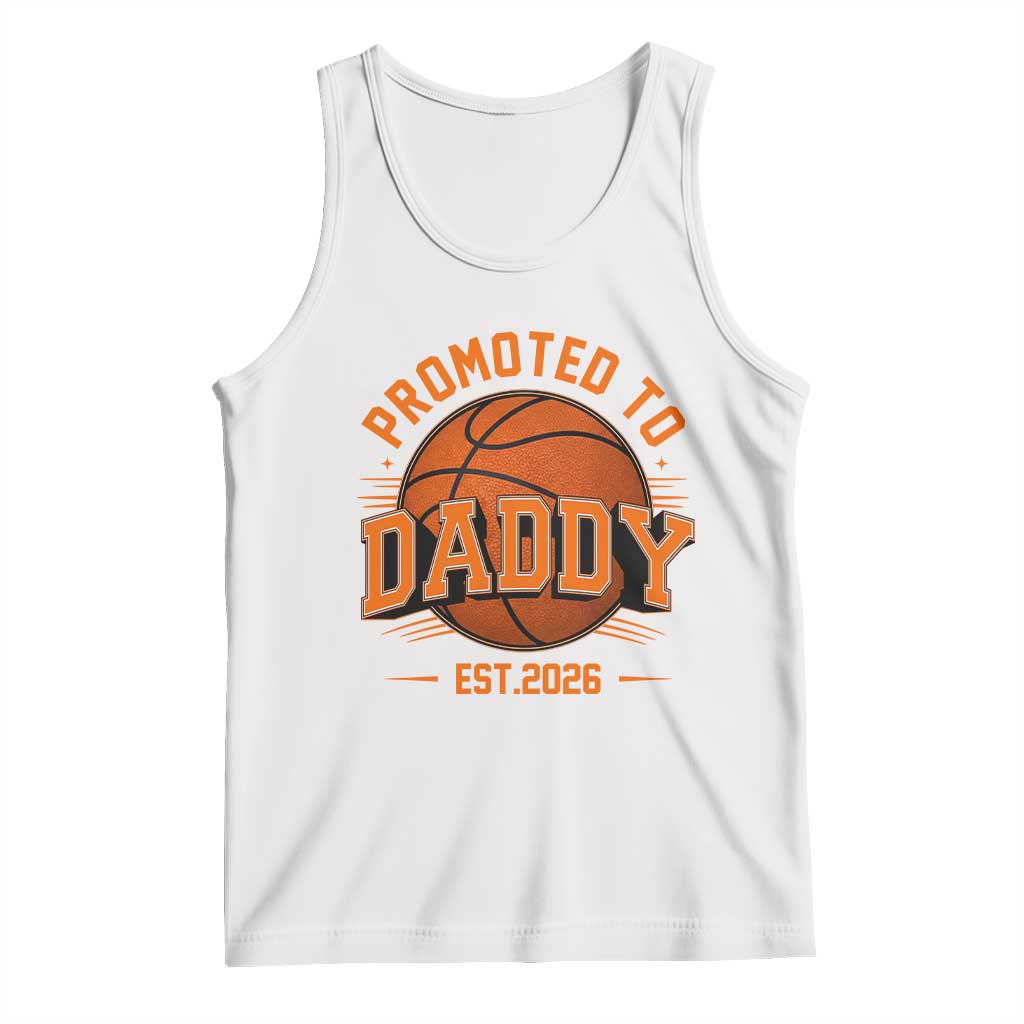 Personalized Basketball Daddy Tank Top Custom Number First Time Dad Pregnancy Announcement TS12 White Print Your Wear