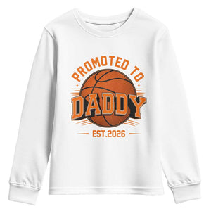 Personalized Basketball Daddy Youth Sweatshirt Custom Number First Time Dad Pregnancy Announcement TS12 White Print Your Wear