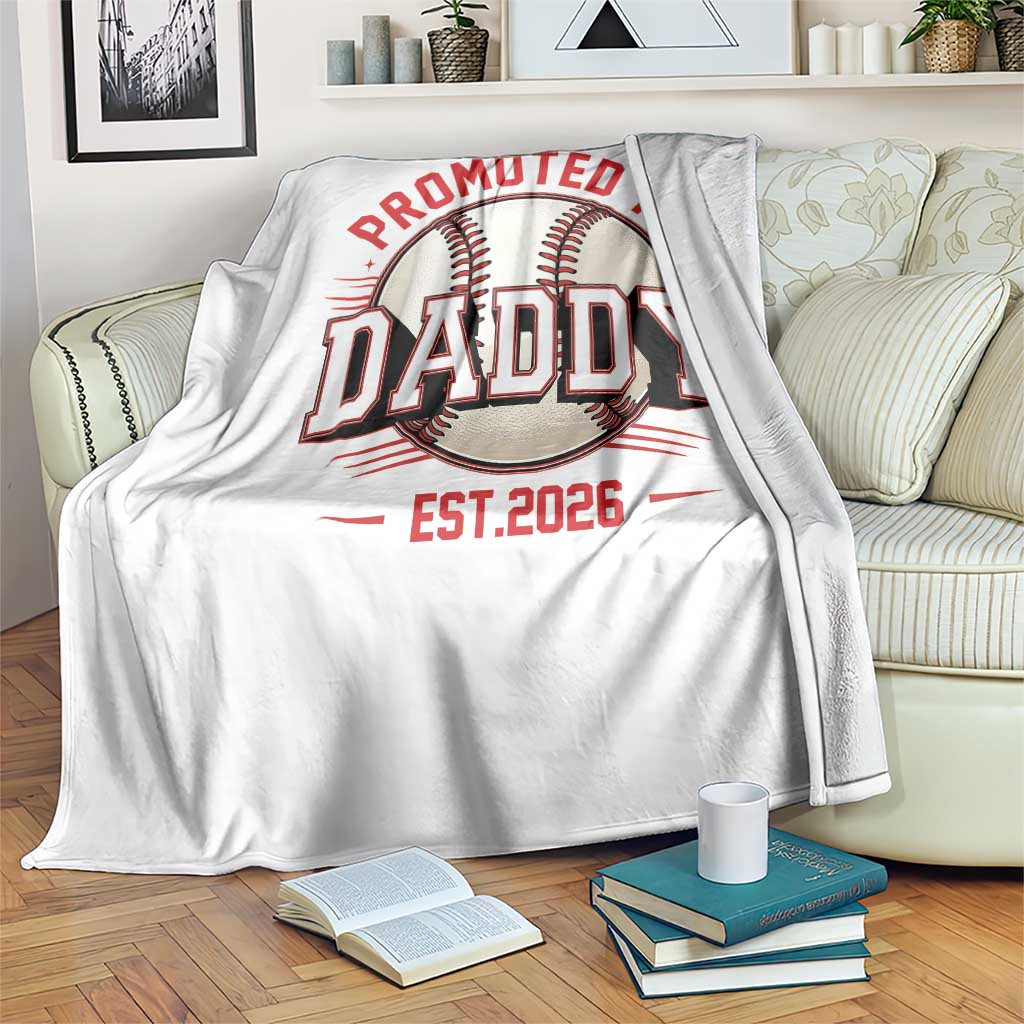 Promoted To Dad 2026 Baseball Throw Blanket First Time Father Sports Lover TS12 Print Your Wear