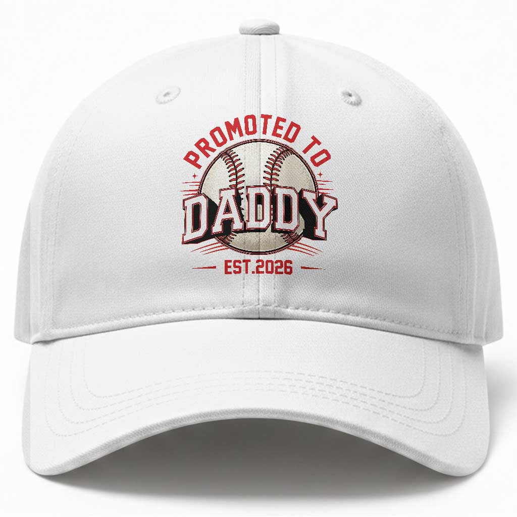 Promoted To Dad 2026 Baseball Baseball Cap First Time Father Sports Lover TS12 Print Your Wear