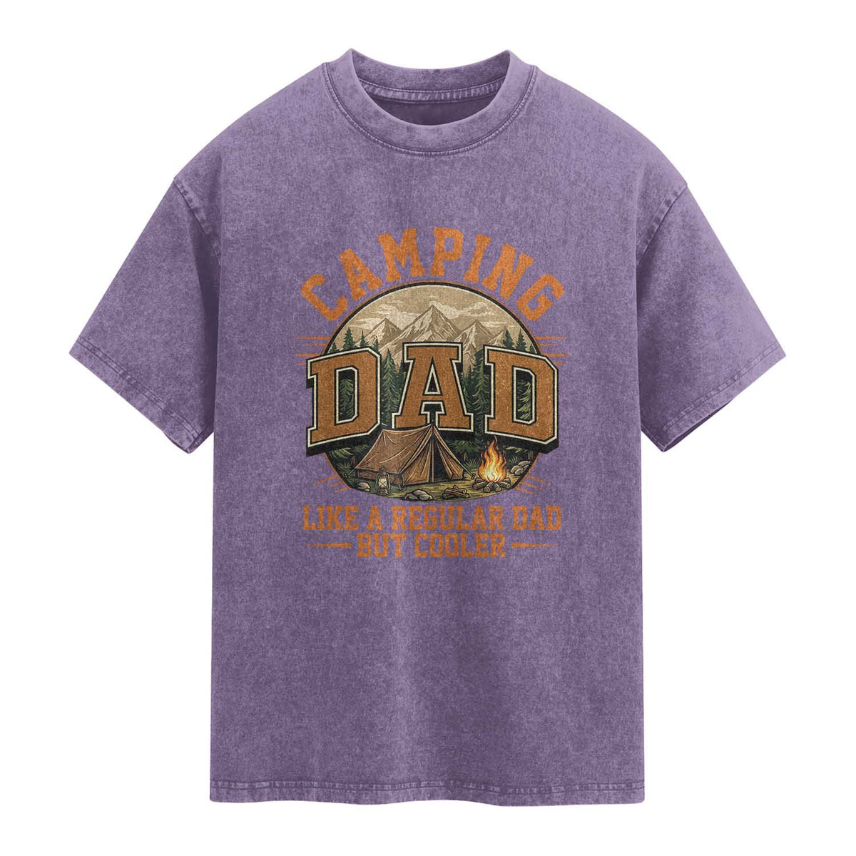 Camping Dad Like A Regular Dad But Cooler Washed Cotton T-Shirt Funny Fathers Day Gift