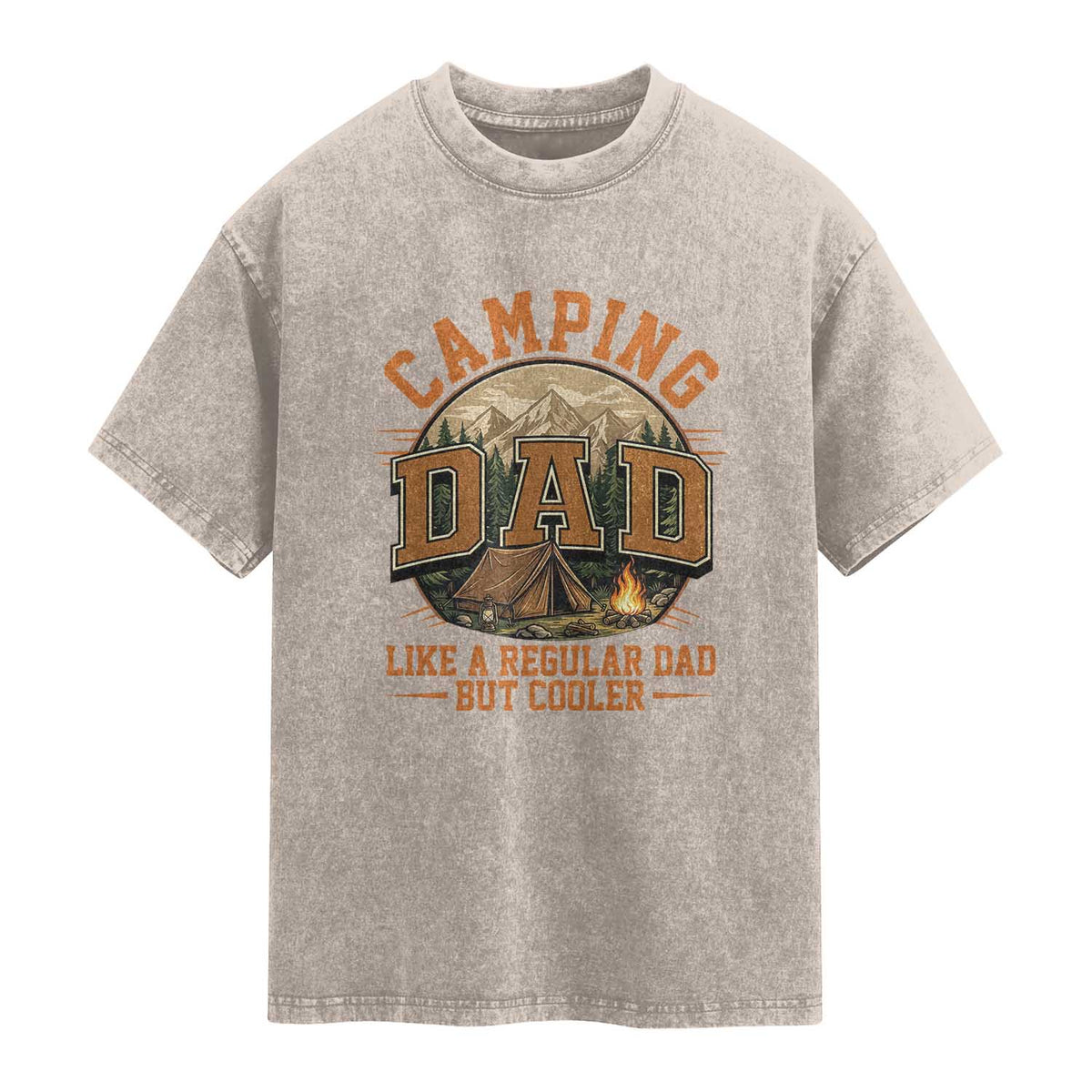Camping Dad Like A Regular Dad But Cooler Washed Cotton T-Shirt Funny Fathers Day Gift