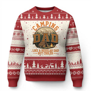 Camping Dad Like A Regular Dad But Cooler Ugly Christmas Sweater Funny Fathers Day Gift TS12 Beige Red Print Your Wear