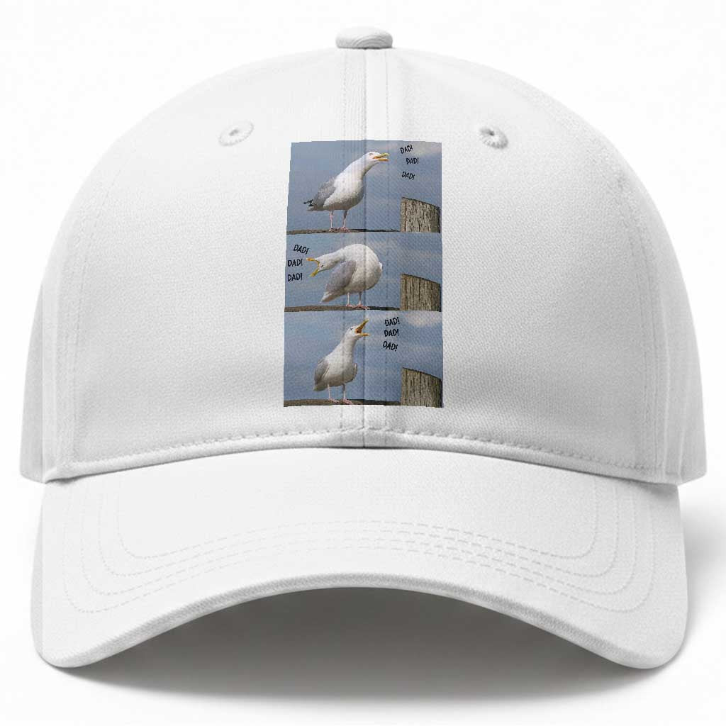 Funny Seagull Papa Baseball Cap Fathers Day Gift Ocean Life Dad Graphic TS12 Print Your Wear