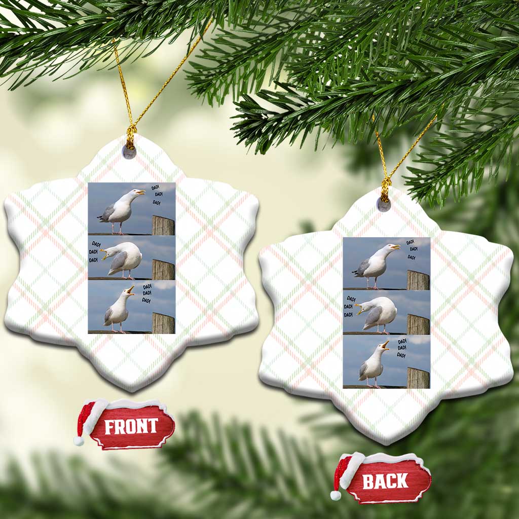 Funny Seagull Papa Ceramic Ornament Fathers Day Gift Ocean Life Dad Graphic TS12 Print Your Wear
