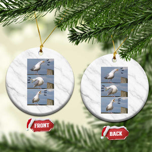 Funny Seagull Papa Ceramic Ornament Fathers Day Gift Ocean Life Dad Graphic TS12 1pc White Marble Print Your Wear