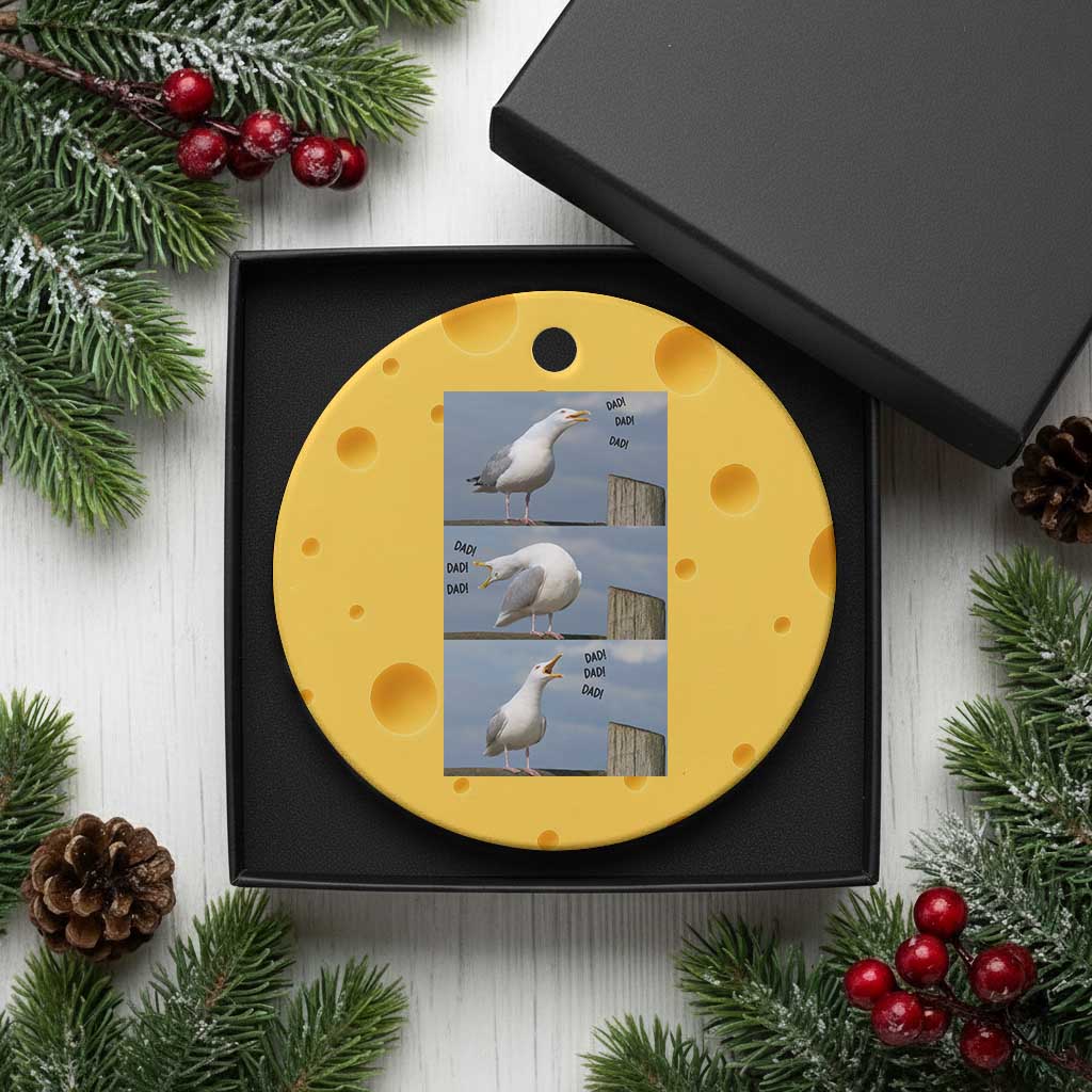 Funny Seagull Papa Ceramic Ornament Fathers Day Gift Ocean Life Dad Graphic TS12 1pc Yellow Cheese Print Your Wear