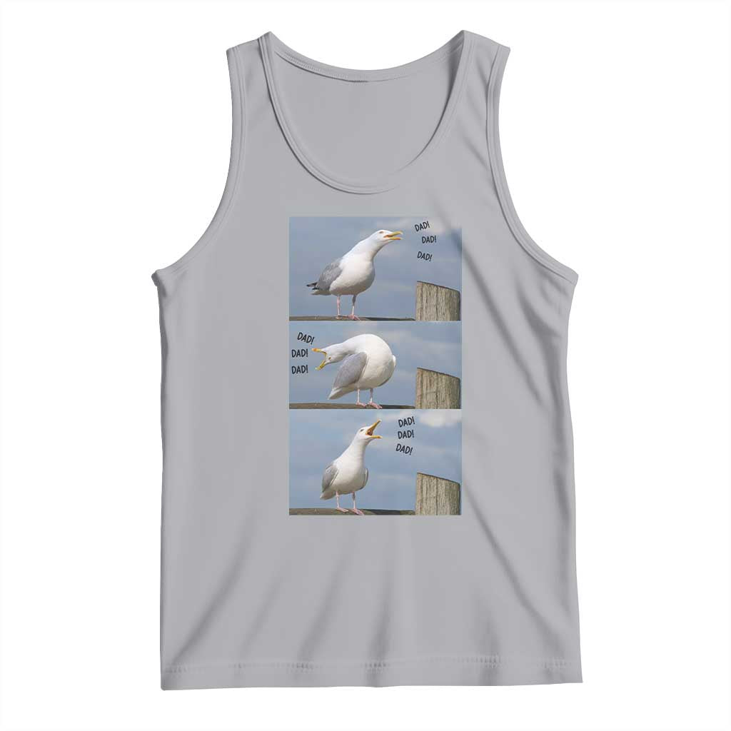 Funny Seagull Papa Tank Top Fathers Day Gift Ocean Life Dad Graphic TS12 Athletic Heather Print Your Wear
