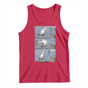 Funny Seagull Papa Tank Top Fathers Day Gift Ocean Life Dad Graphic TS12 Red Print Your Wear