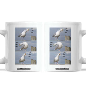 Funny Seagull Papa Coffee Mug Fathers Day Gift Ocean Life Dad Graphic TS12 White Print Your Wear