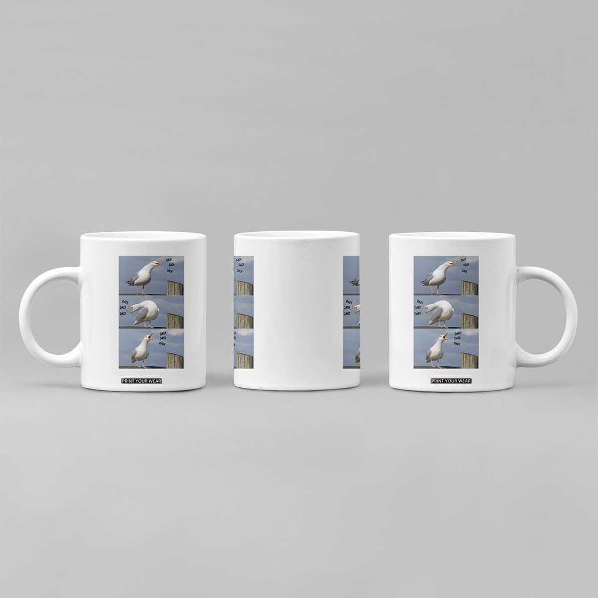 Funny Seagull Papa Coffee Mug Fathers Day Gift Ocean Life Dad Graphic TS12 Print Your Wear
