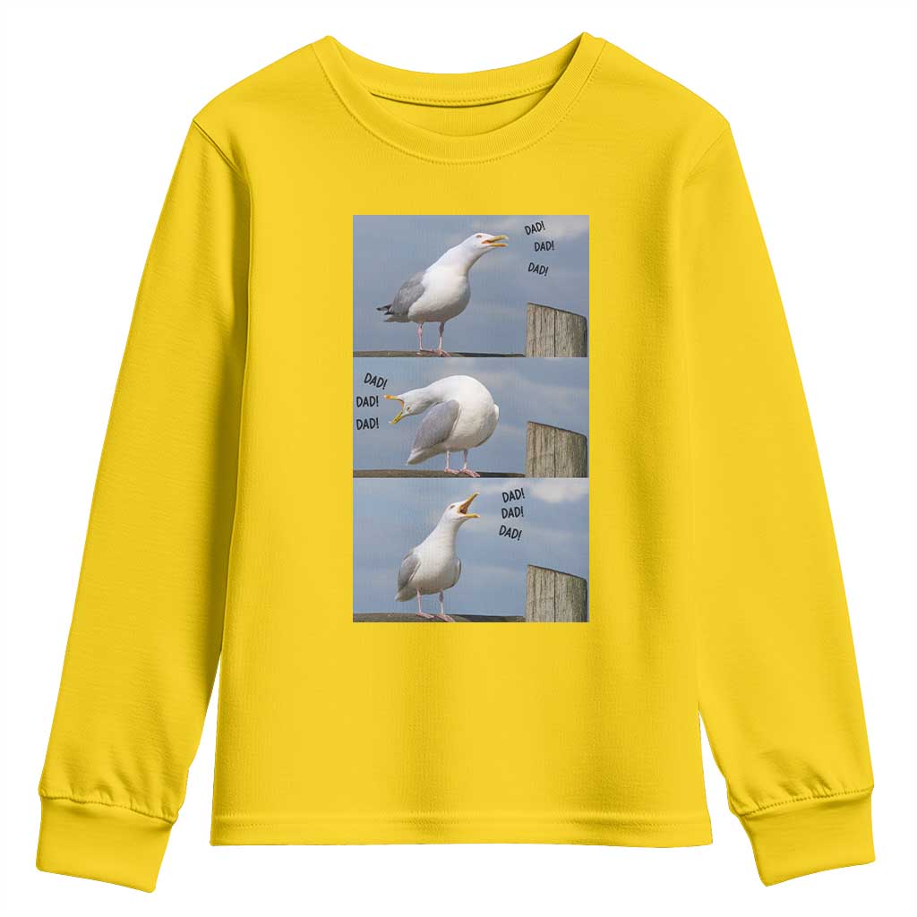 Funny Seagull Papa Youth Sweatshirt Fathers Day Gift Ocean Life Dad Graphic TS12 Daisy Print Your Wear