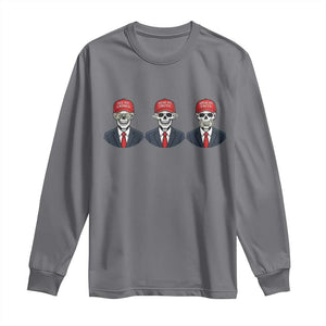Skeleton See No Crimes Hear No Truth Long Sleeve Shirt Funny Political Satire TS12 Charcoal Print Your Wear