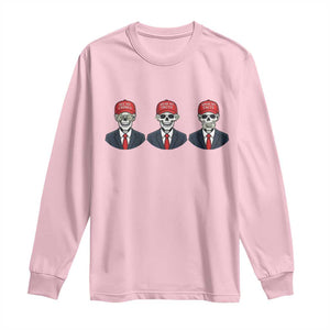 Skeleton See No Crimes Hear No Truth Long Sleeve Shirt Funny Political Satire TS12 Light Pink Print Your Wear