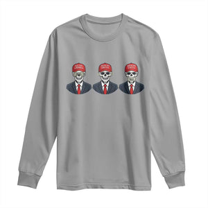 Skeleton See No Crimes Hear No Truth Long Sleeve Shirt Funny Political Satire TS12 Sport Gray Print Your Wear