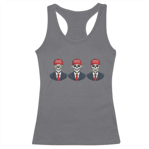 Skeleton See No Crimes Hear No Truth Racerback Tank Top Funny Political Satire TS12 Charcoal Print Your Wear