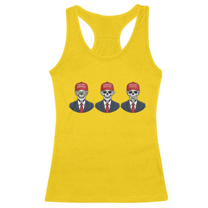 Skeleton See No Crimes Hear No Truth Racerback Tank Top Funny Political Satire TS12 Daisy Print Your Wear