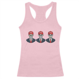 Skeleton See No Crimes Hear No Truth Racerback Tank Top Funny Political Satire TS12 Light Pink Print Your Wear