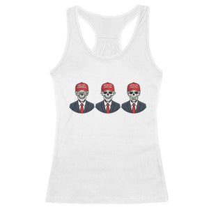 Skeleton See No Crimes Hear No Truth Racerback Tank Top Funny Political Satire TS12 White Print Your Wear