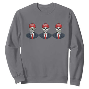 Skeleton See No Crimes Hear No Truth Sweatshirt Funny Political Satire TS12 Charcoal Print Your Wear