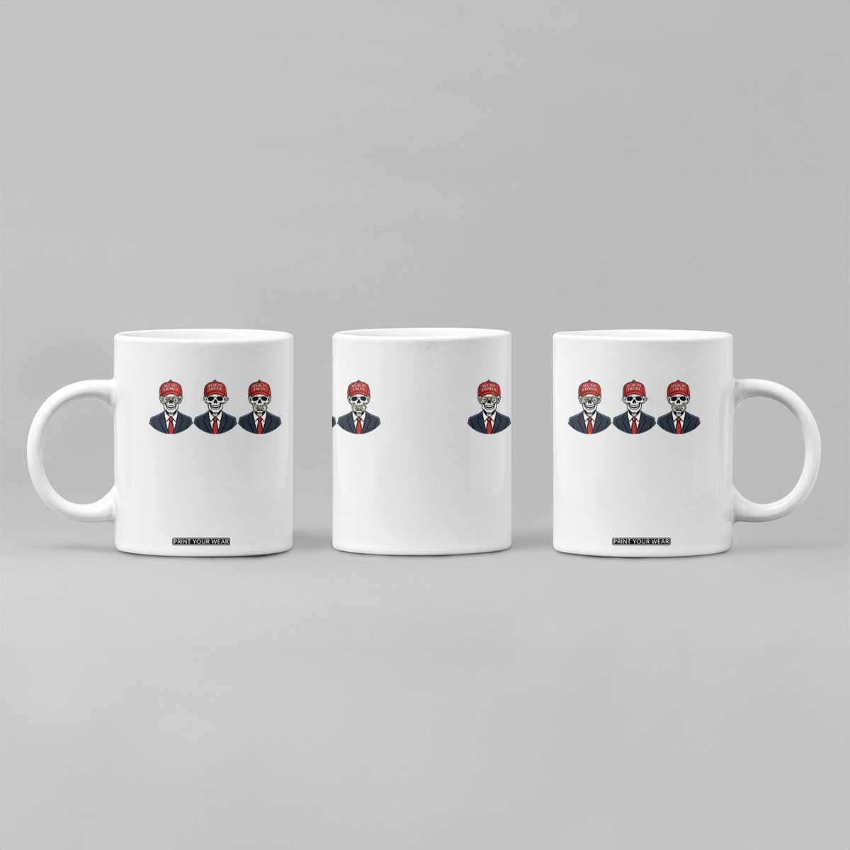 Skeleton See No Crimes Hear No Truth Coffee Mug Funny Political Satire TS12 Print Your Wear
