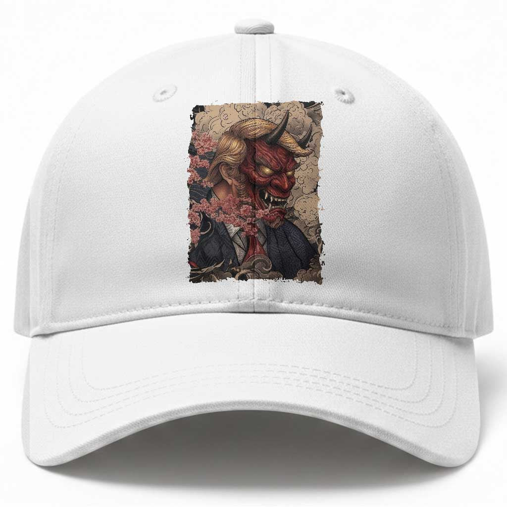American Leader Oni Mask Japanese Ukiyoe Baseball Cap Political Parody Graphic TS12 Print Your Wear